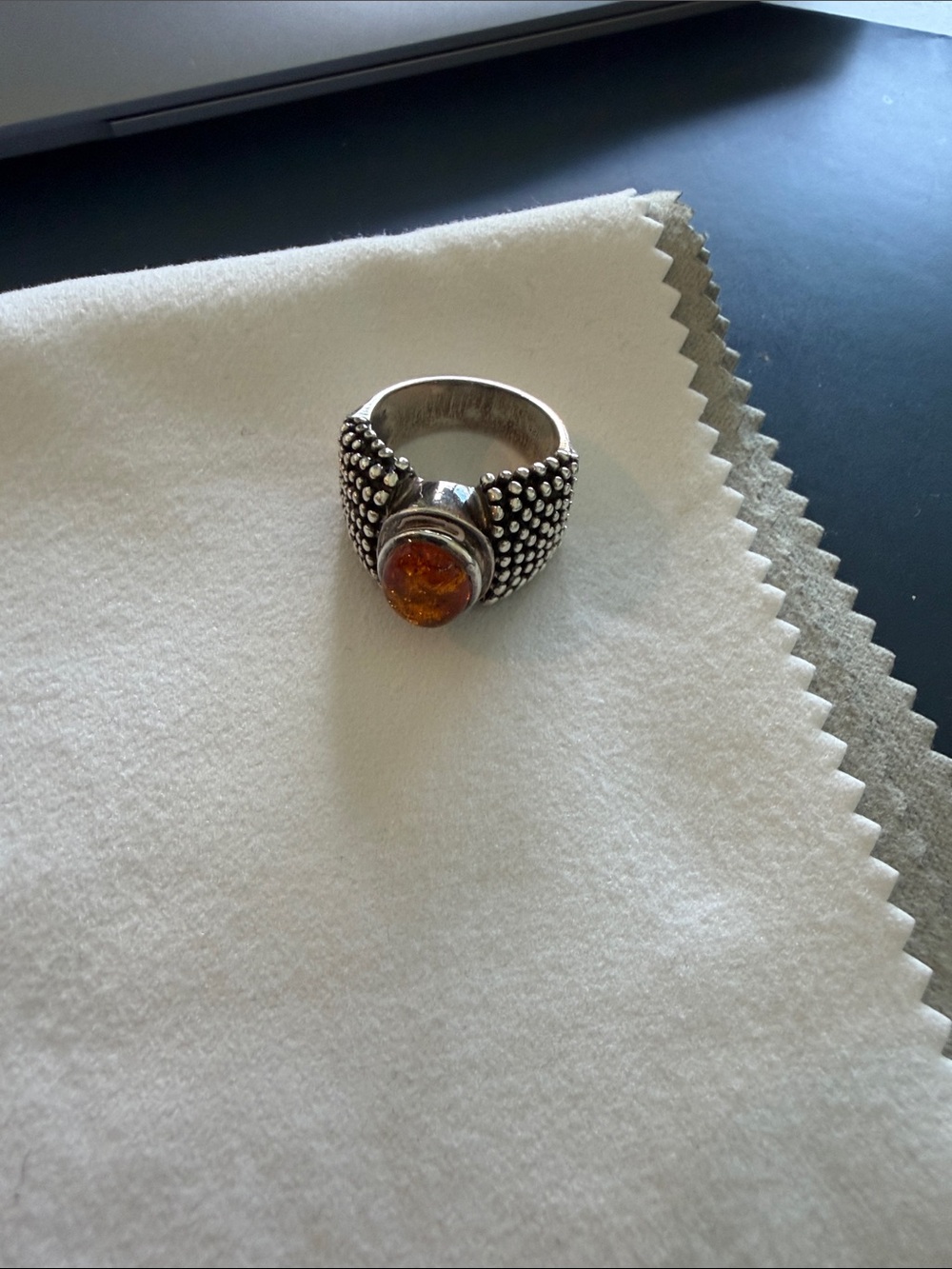 Silpada Sterling Silver Amber Statement Ring - Picture 5 of 5